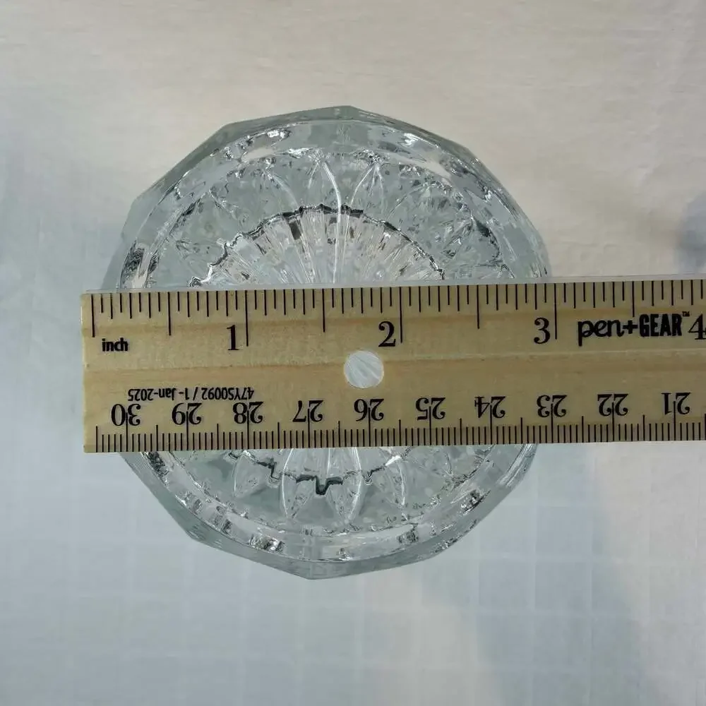 Bohemian Czech crystal hand cut vase Approx 7.5” Height